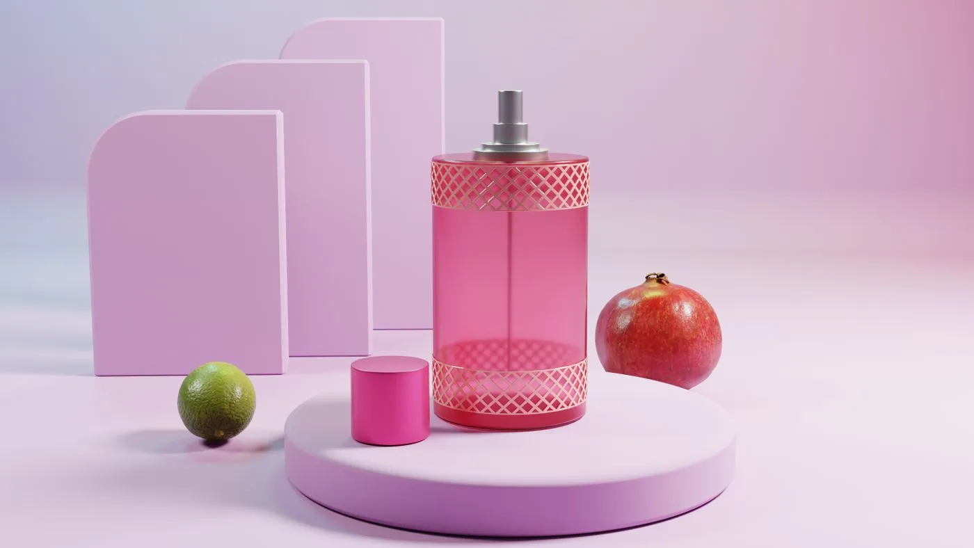 Flacon de parfum rose